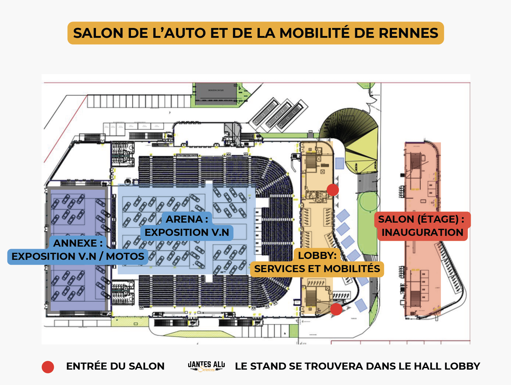 Plan Glaz Arena – entrées, exposants, stand